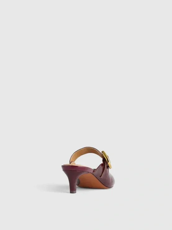 NEW MADEWELL THE EMILIE MULE IN DEEP PLUM LEATHER 9 - Picture 3 of 8